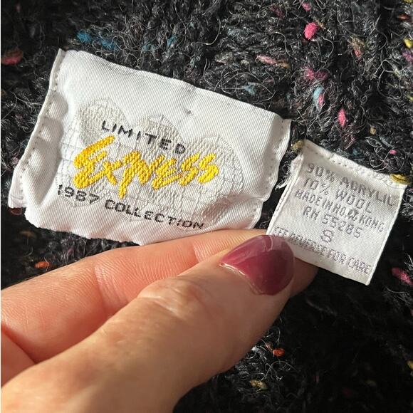 Vintage 1980s Limited Express Sweater Dress Size S 80s Extra Retro - Picture 4 of 4